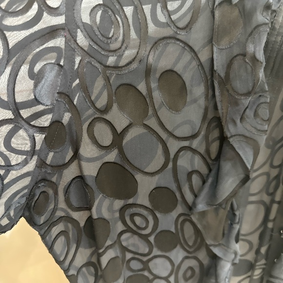 ANNE FONTAINE Prisme Black Polyamide Blend Mesh Button Up Blouse (T3) - Picture 3 of 5